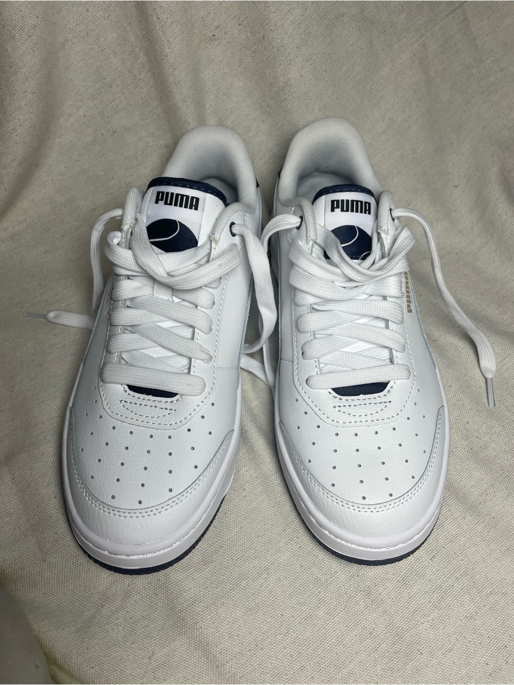 Puma Men’s White Sneakers with Navy Accents